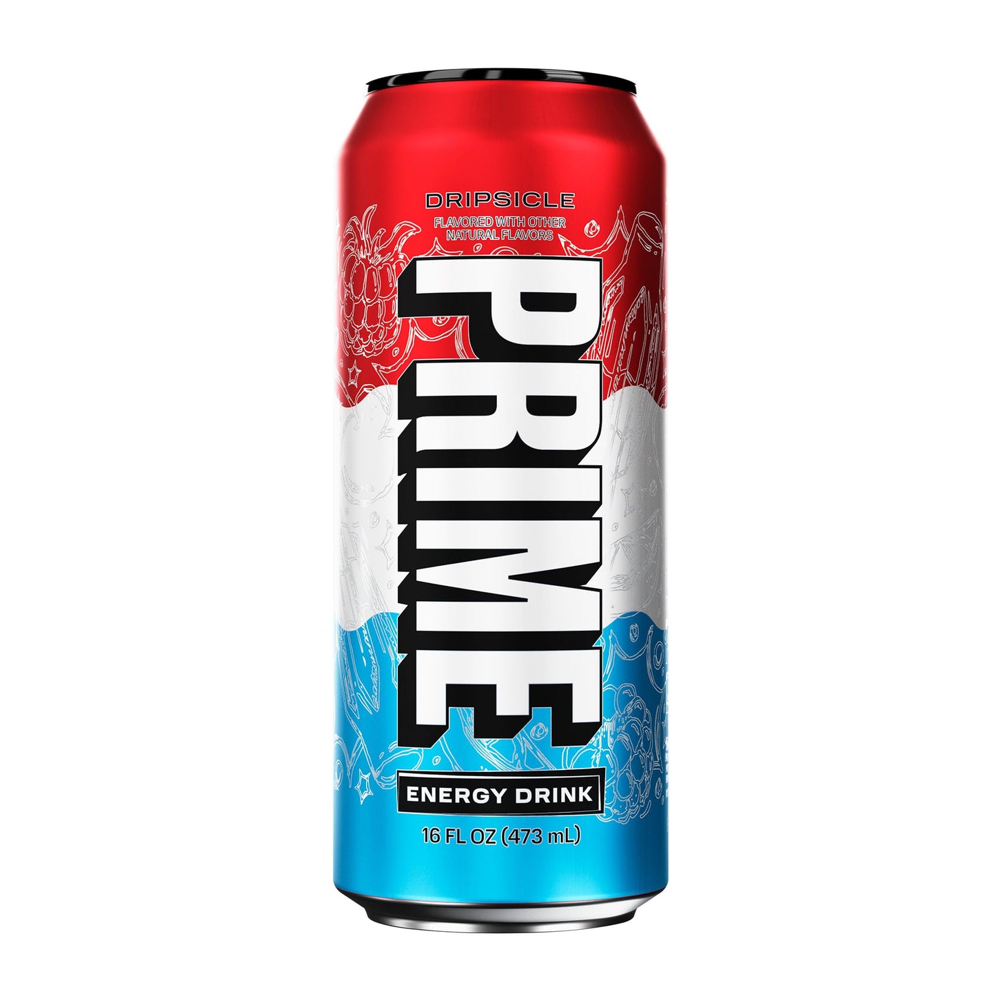 PRIME Energy DRIPSCICLE, Sugar Free Energy Drink, 200mg Caffeine and 355mg of Electrolytes for Hydration, Low Calorie, Vegan, Gluten Free, 16 Fluid