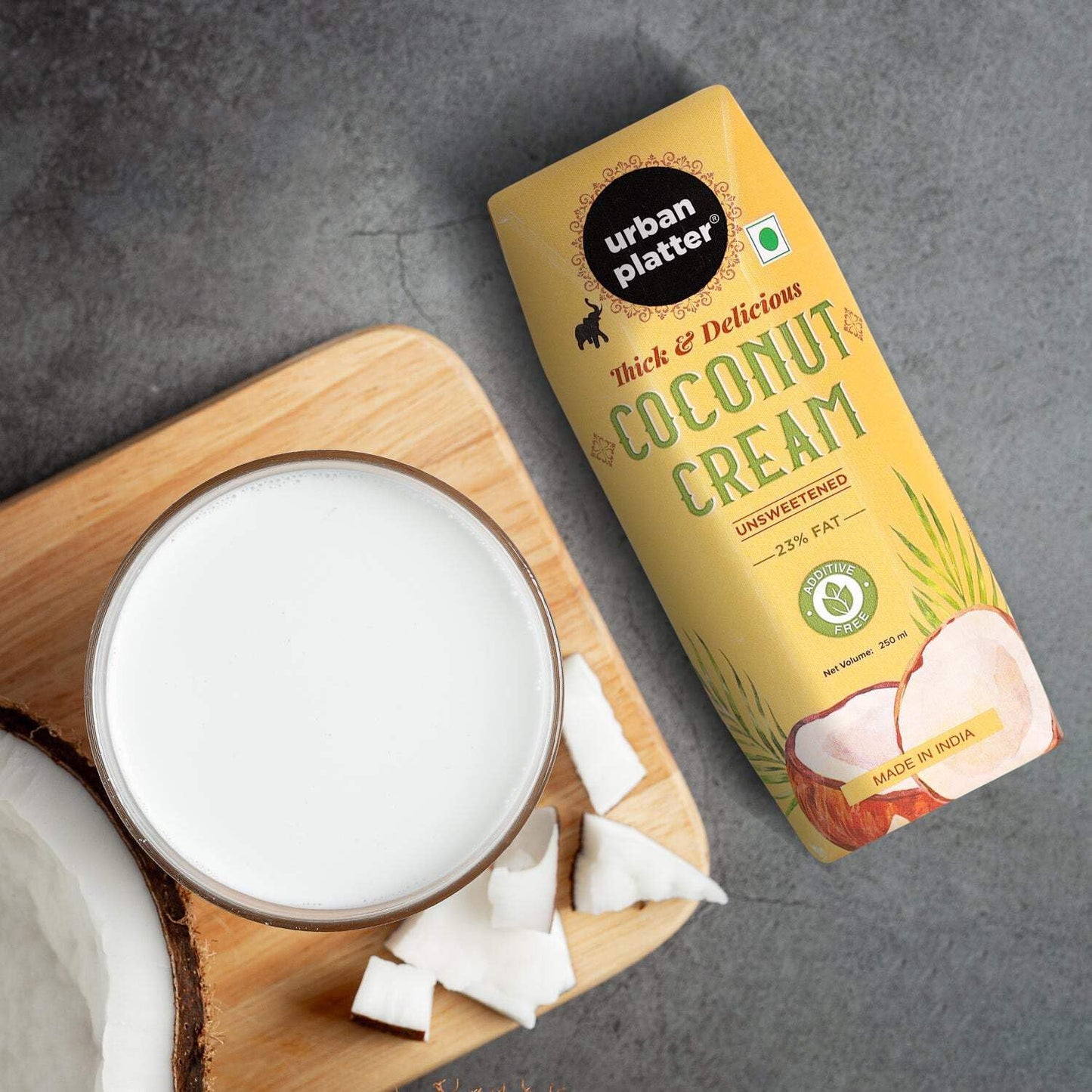Urban Platter Unsweetened Coconut Cream (Pack of 3) | Thick & Creamy Texture | Dairy Substitute | Ideal For Sauces, Puddings, Ice Cream & Whipped Cream | 8.45 Fl Oz/250ml