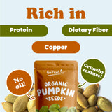 Food to Live Organic Dry Roasted Pumpkin Seed Kernels with Himalayan Salt, 1 Pound Non-GMO, Oven Roasted Whole Pepitas, No Oil Added, Shelled, Vegan