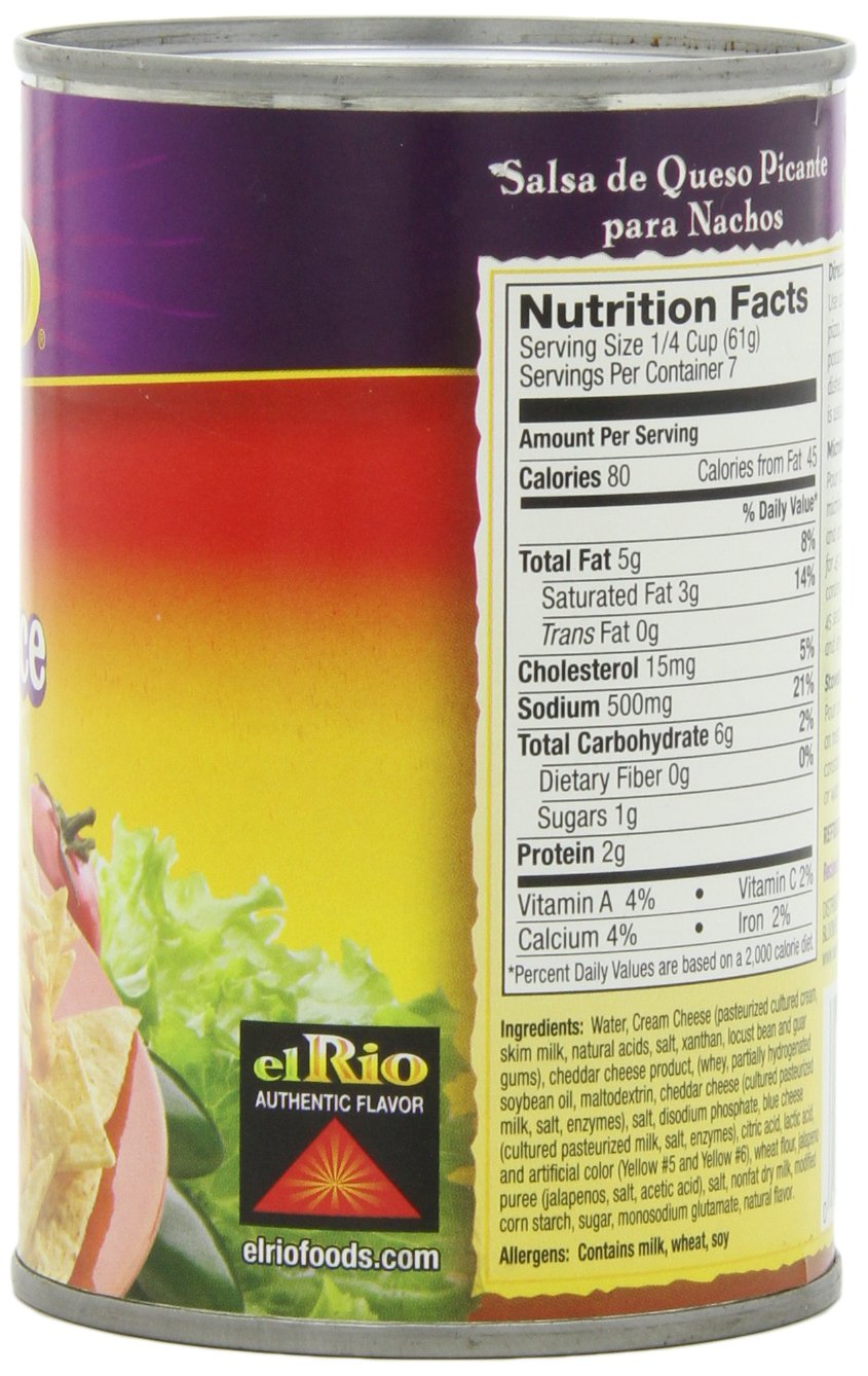 El Rio Hot Nacho Cheese Sauce, 15-Ounce Can (Pack of 12)