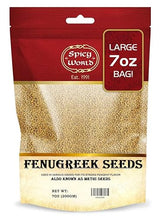 Spicy World Fenugreek Seeds (Methi) 7 Ounce Bag - All Natural & Pure - Resealable Bag