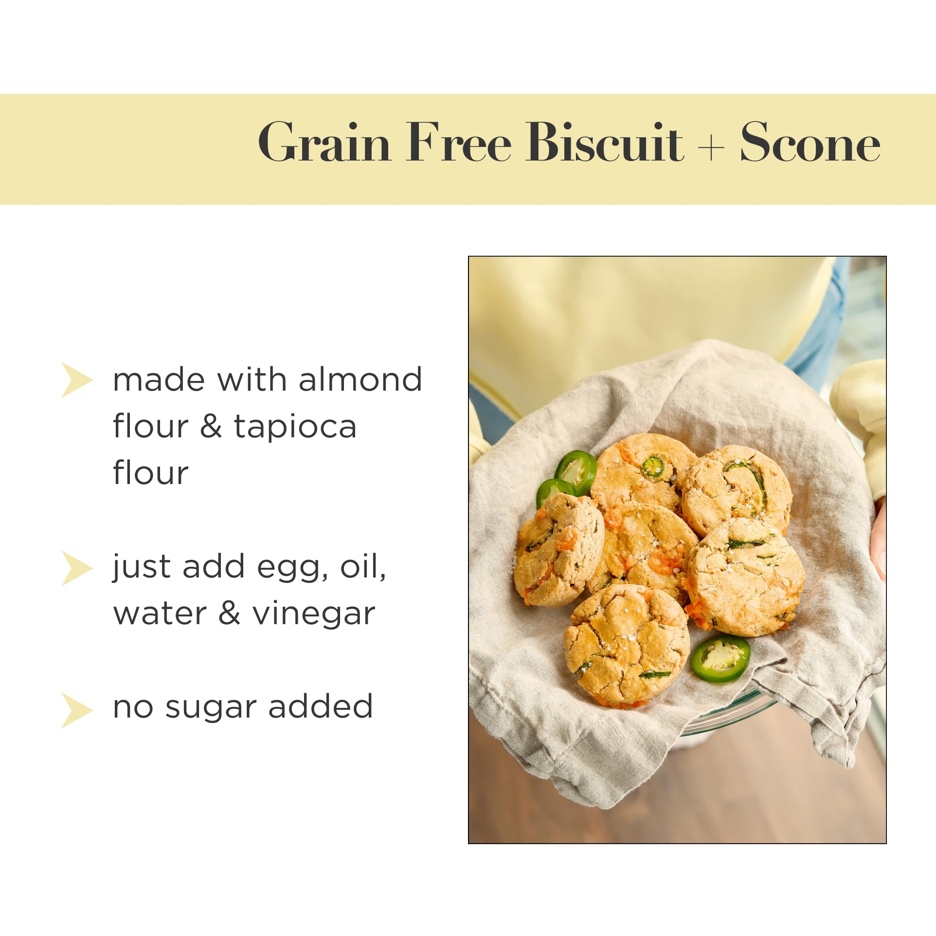 Stellar Eats Grain-Free Biscuit & Scone Baking Mix | Gluten-Free, Dairy-Free, Plant-Based, Paleo-Friendly | Buttery & Decadent Flavor | Almond