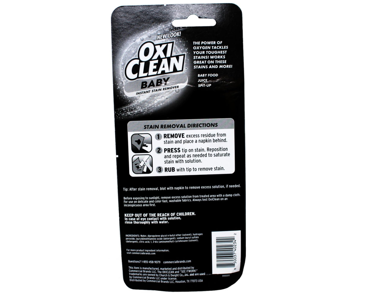 OxiClean Baby Instant Stain Remover Pen Twin Pack, 0.75 oz Each, On-the-Go for Diaper Bags, Gentle Formula for Baby Clothes, Food Formula and Spit-Up