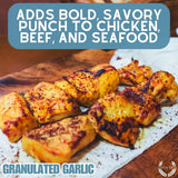 Granulated Garlic | All Natural, Non GMO | Made in USA | Sustainably Sourced, Not Irradiated | Hand Packed in Small Batches | Unique Magnetic Tin |