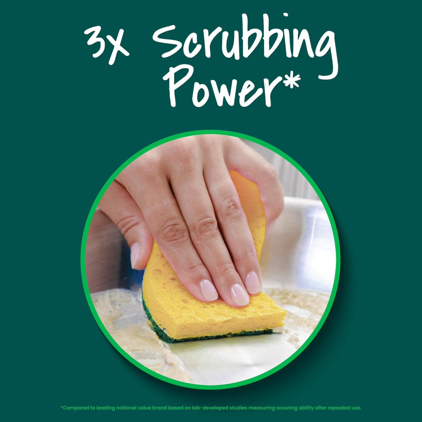Scotch-Brite Heavy Duty Scrub Sponge, 45 Kitchen Sponges Designed for Tough Messes in The Kitchen That Last 3X Longer*, Best for Cast Iron Skillets