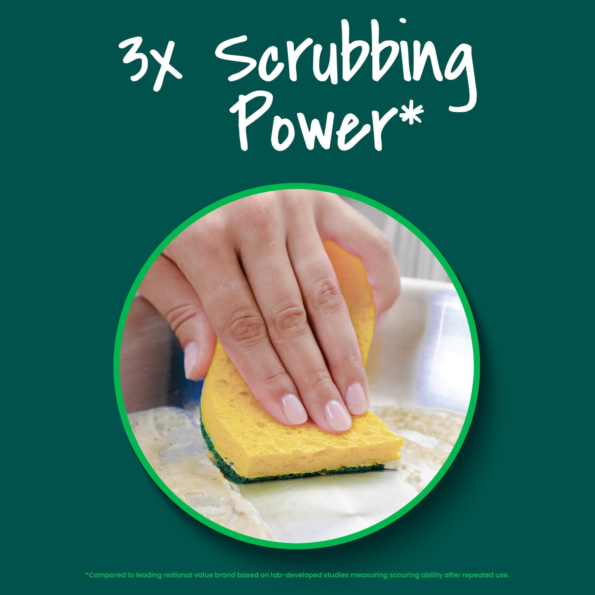 Scotch-Brite Heavy Duty Scrub Sponge, 45 Kitchen Sponges Designed for Tough Messes in The Kitchen That Last 3X Longer*, Best for Cast Iron Skillets