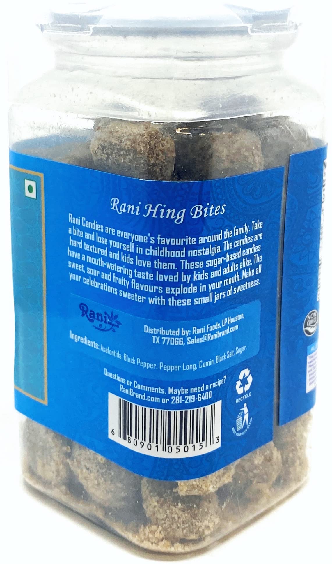 Rani Hing (Asafetida) Bites 5.25oz (150g) Vacuum Sealed, Easy Open Top, Resealable Container ~ Indian Tasty Treats | Vegan | Gluten Friendly | NON-GMO