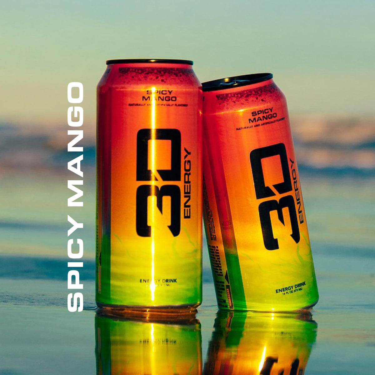 3D Sugar Free Energy Drink, Spicy Mango, 16oz Cans, 12 Pack