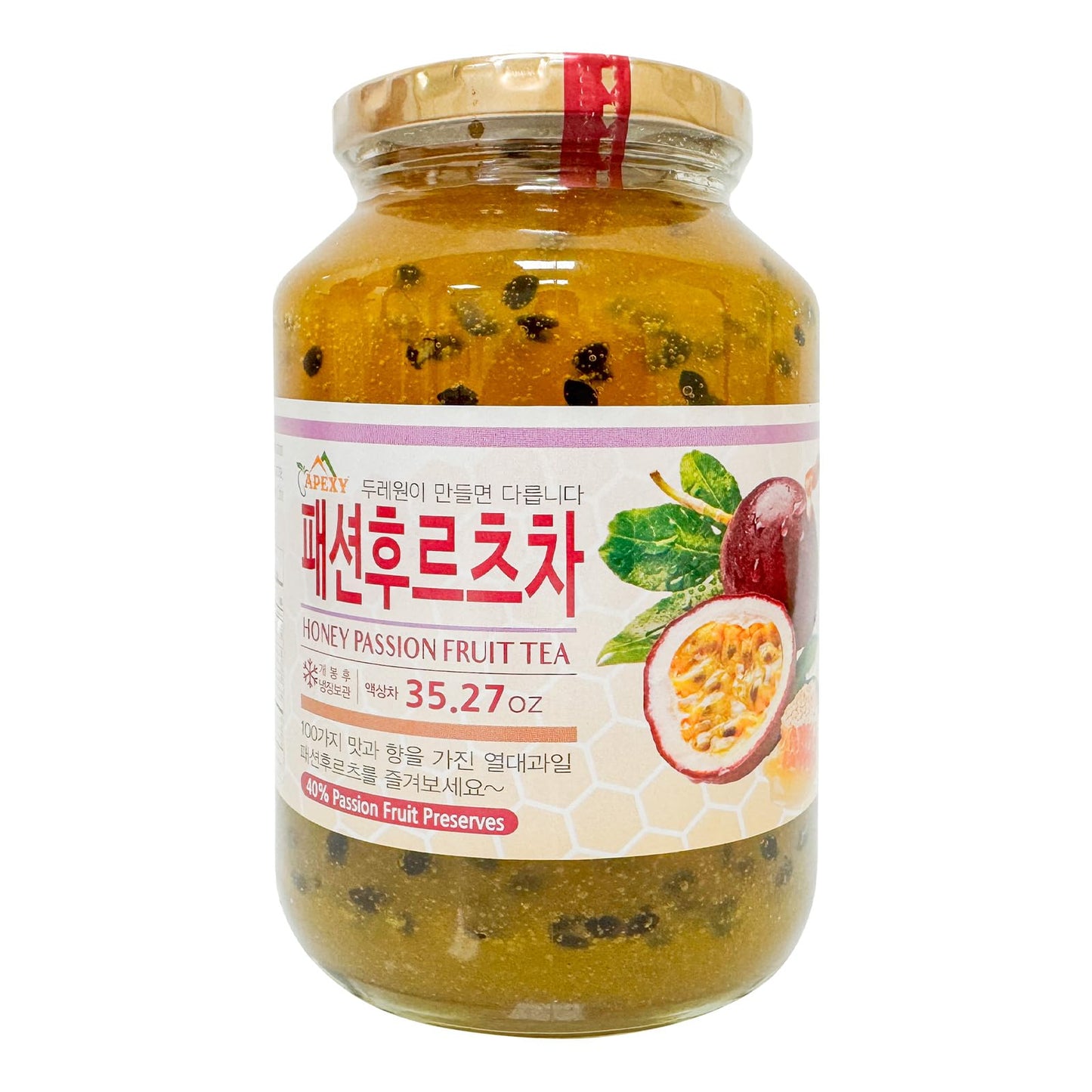 Apexy Authentic Korean Honey Passion Fruit Tea, Passionfruit Puree , Just Add Hot Water, Gourment Blend for Smoothies, Cocktails Desserts and Spread