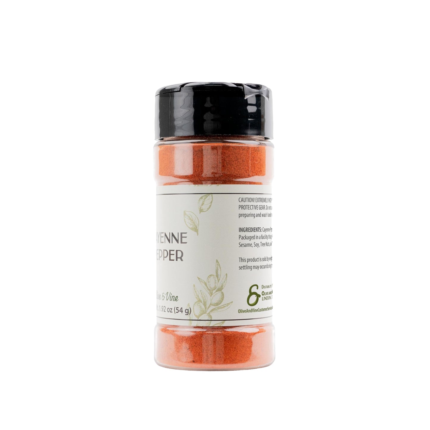 Olive & Vine Cayenne Pepper, Spicy Heat, Seasoning for Chili, Tacos, and Stir-Fries, with Rich Tradition, Authentic Taste, For Global Recipes (1.92