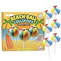 Beach Ball Lollipops, Individually Wrapped Blue Raspberry Suckers, Tropical Favors, 24 Count, 10.16 Ounces