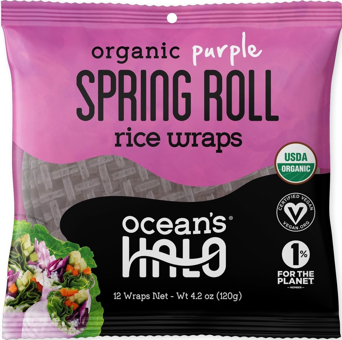 Ocean's Halo Organic Spring Roll Purple Rice Wraps, 4.2 oz