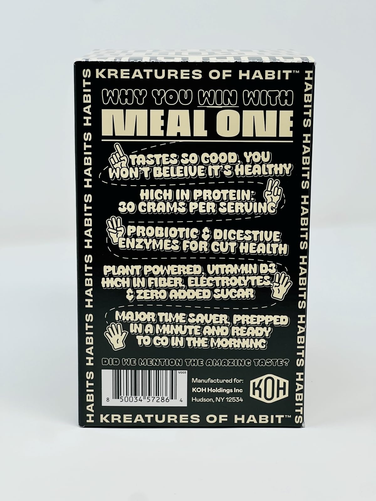 Kreatures of Habit MEAL ONE | Overnight & Instant Oats Superfood Protein Meal Replacement | Gluten Free, Dairy Free, 30g of Plant Based Protein