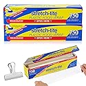 Stretch Tite Plastic Wrap For Food With Slide Cutter 750 Sq. Ft 11 7/8 Inch. Pack Of 2 With a Scooply Bag Clip