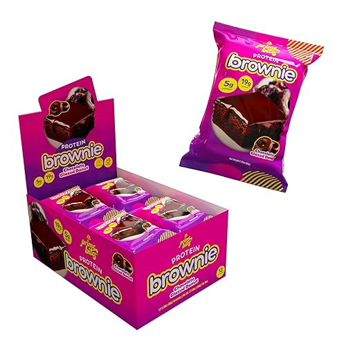 Prime Bites High Protein Brownie (12 Per Box, Chocolate Glazed Donut) - 19g of Protein, 5g of Collagen, Gluten Free, Low Sugar Treat, Delicious