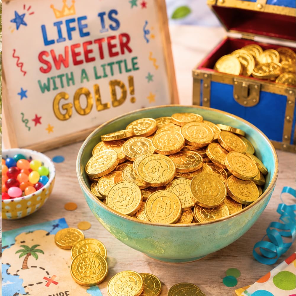 Chocolate Coins Candy - Foil Wrapped Chocolate Coin Sweets 16 oz - 1 lbs - 454g