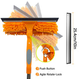 67" Squeegee Window Cleaner 2 in 1 Rotatable Window Cleaning Tool Kit with Extension Pole, Window Washing Equipment with Bendable Head for Indoor