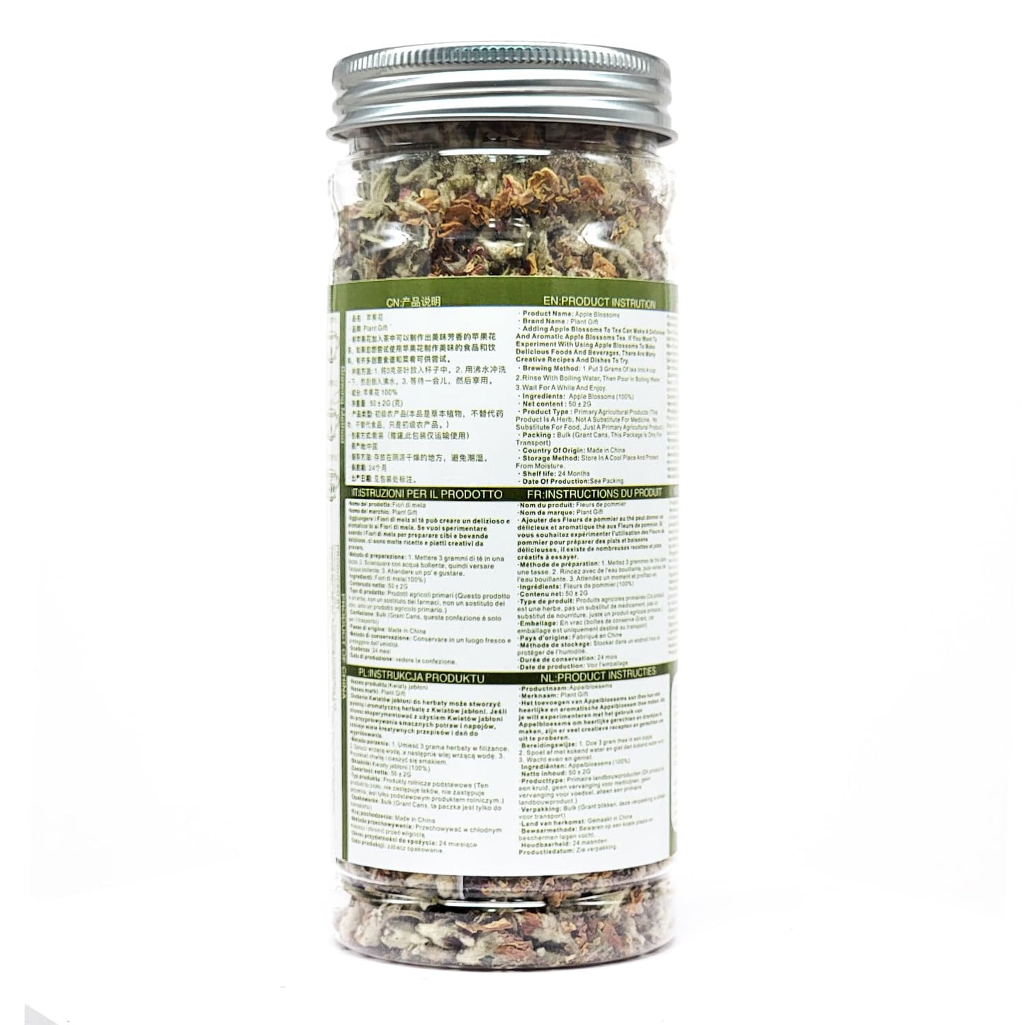 Plant Gift Apple blossom Flower Tea, Dried Apple Flower Tea, Dried Edible Apple Blossom Flowers for Hot Cold Zero Caffeine Floral Tea Beverages Food