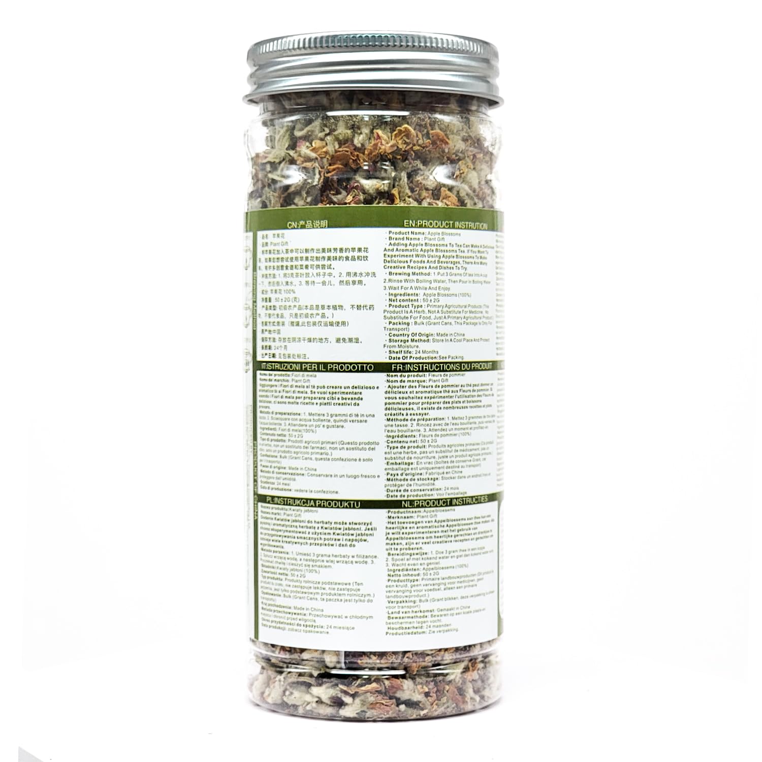 Plant Gift Apple blossom Flower Tea, Dried Apple Flower Tea, Dried Edible Apple Blossom Flowers for Hot Cold Zero Caffeine Floral Tea Beverages Food