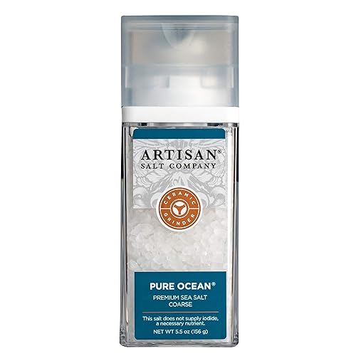 SaltWorks Pure Ocean Premium, Coarse, Artisan Grinder Jar, Sea Salt, 5.5 Oz