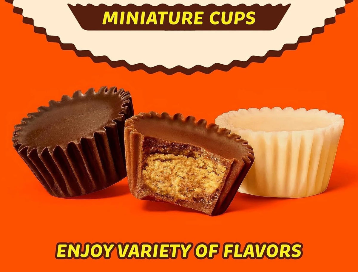 Rease’s Peanut Butter Cups Miniatures Assortment Bulk Chocolate Halloween Candy | Approx. 100 Pieces | 2 Pound Bag Limited Edition | Individually