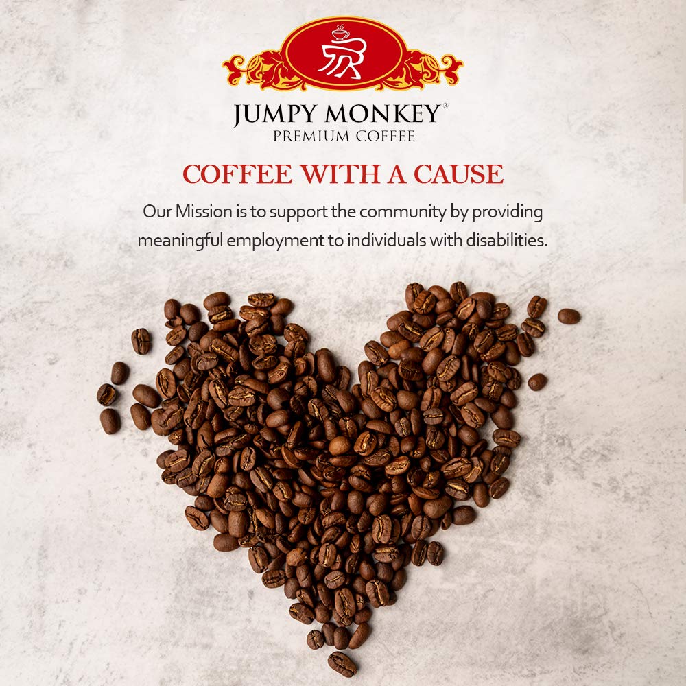 Jumpy Monkey® Coffee Sumatra Harimau Tiger Blend - Medium Roast, 100% Arabica, Whole Bean Coffee, For Cold Brew, French Press, Espresso Machine, 16