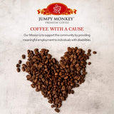 Jumpy Monkey® Coffee Good Morning Blend Whole Bean Coffee, Medium Dark Roast Arabica Coffee, For Cold Brew, French Press, Espresso Machine, 16 Ounce