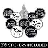 Divorce Party Candy Stickers, Signed Sealed Single, 216 Count