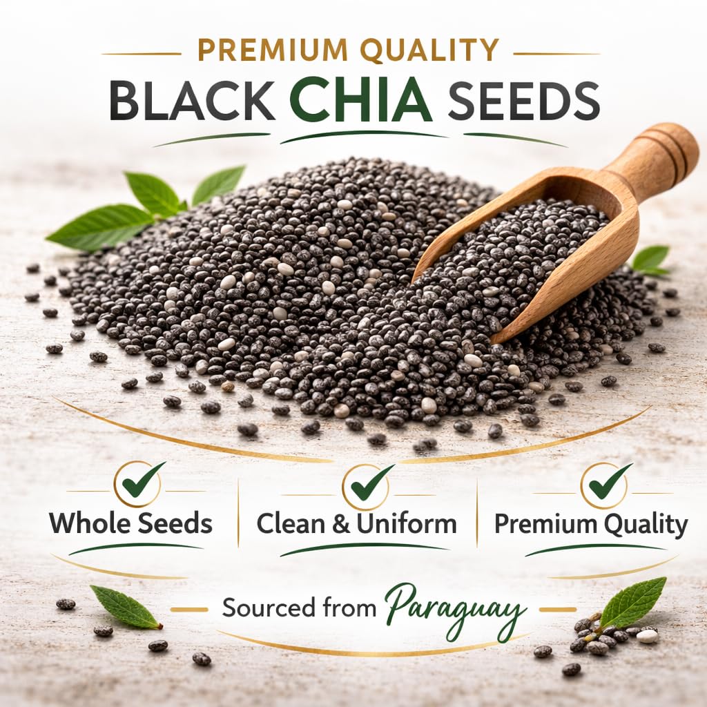 Organic Black Chia Seeds 25 lb Bulk - High Fiber Omega-3 Superfood, Non-GMO, Gluten Free, Vegan, Kosher, Whole Chia Seeds for Smoothies, Chia Pudding