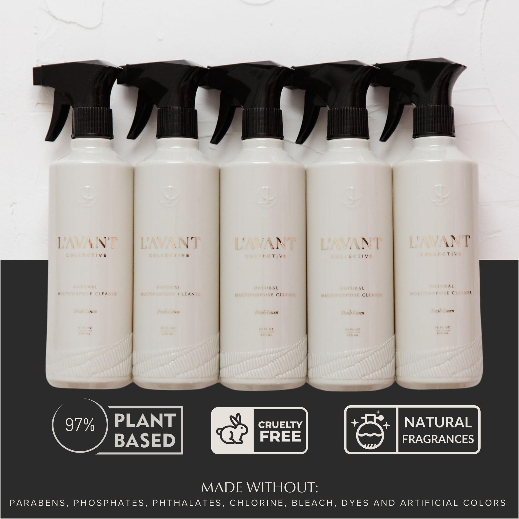 L'AVANT Collective Luxury Multipurpose Surface Cleaner | All Purpose Cleaning Spray, Plant-Based & Non-Toxic, EPA Safer Choice, Refillable Glass