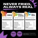 Popchips Potato Chips Variety Pack, Sea Salt, BBQ, Sour Cream & Onion, 12ct Single Serve 0.8oz Bags, Gluten Free, Salty Snacks for Adults