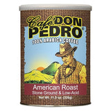 Cafe Don Pedro American Roast Naturally Low Acid Coffee, Medium Roast Stone Ground Coffee, Stomach Friendly, Prevents Acid Reflux. 11.5 Ounce Regular