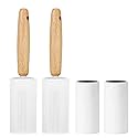 Adorila 2 Pack Lint Rollers for Pet Hair, 240 Sheets Pet Hair Remover for Clothes, Portable Lint Remover Brush with Wooden Handle
