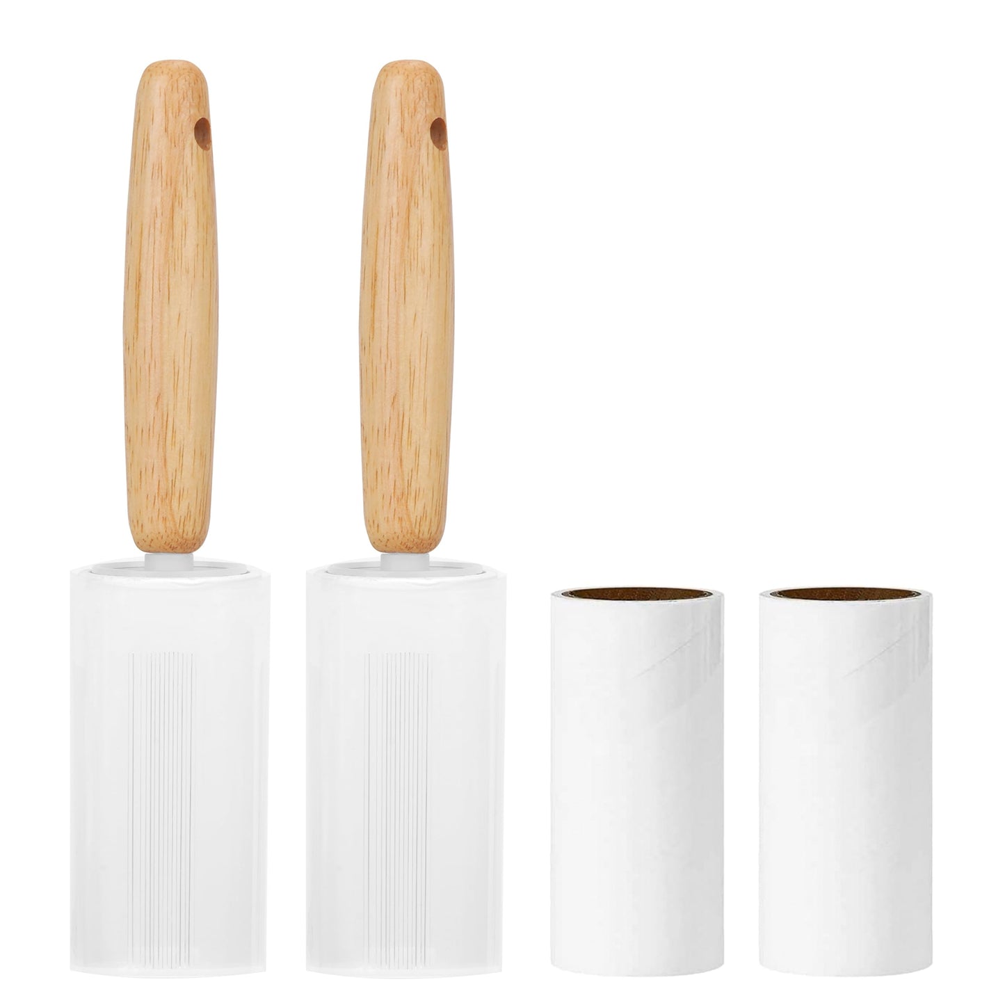 Adorila 2 Pack Lint Rollers for Pet Hair, 240 Sheets Pet Hair Remover for Clothes, Portable Lint Remover Brush with Wooden Handle