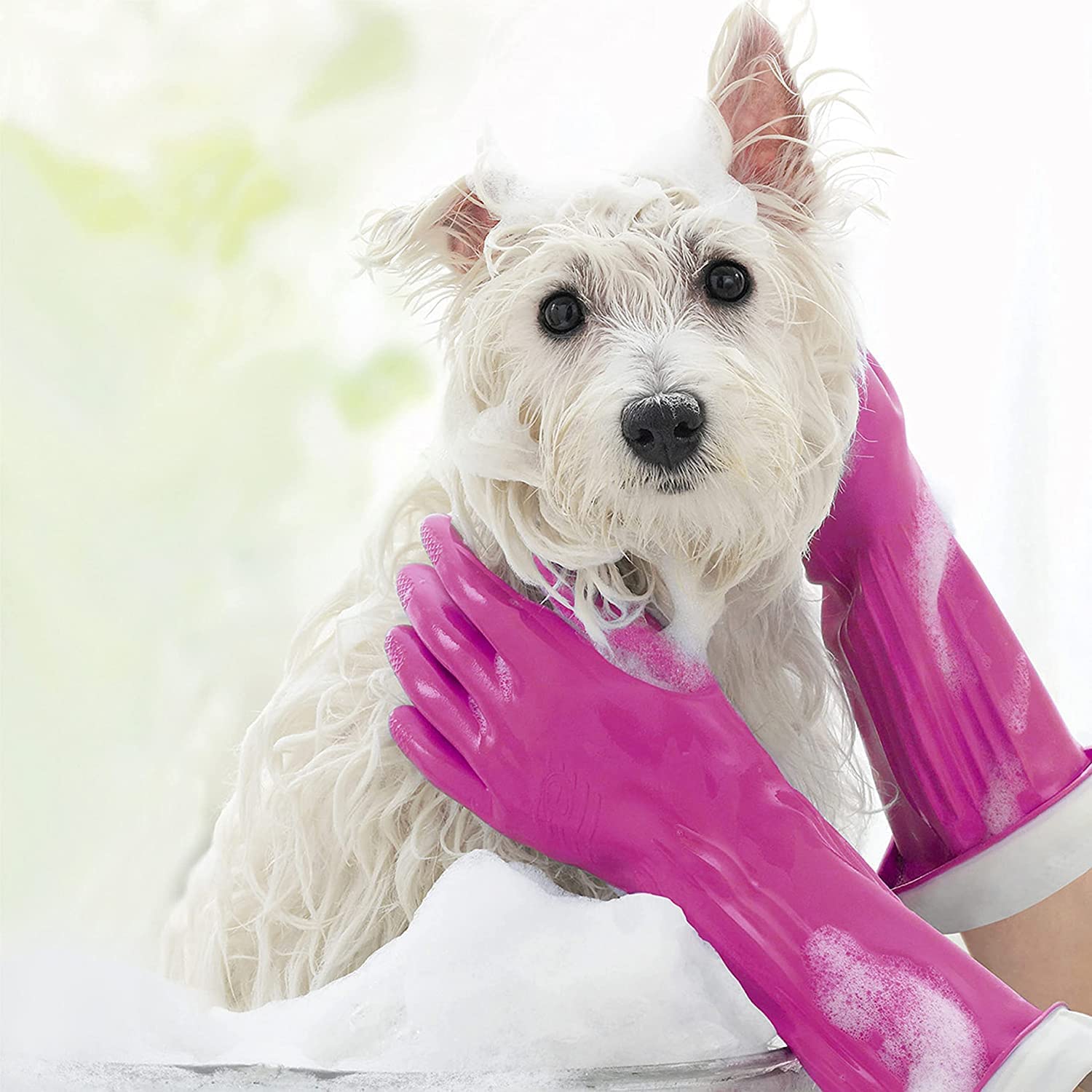 PLAYTEX Living Drip-Catch Cuff Reusable Rubber Gloves for Household Cleaning - Medium Size, 3-Pack