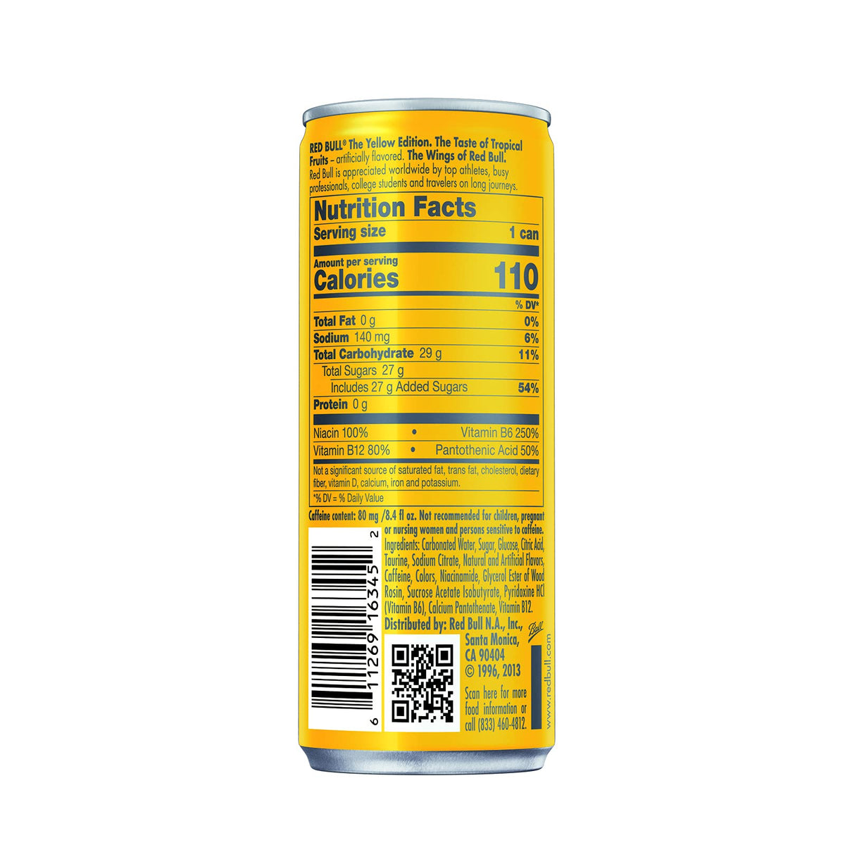 Red Bull Yellow Edition Energy Drink, Tropical, 8.4 Fluid Ounce