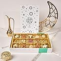 Layla’s Delicacies Mediterranean Treats Gift Box for Eid Mubarak - Handmade Healthy Mixed Nutty Flavors Pastries - Halal, Vegetarian, Gluten Free - 15