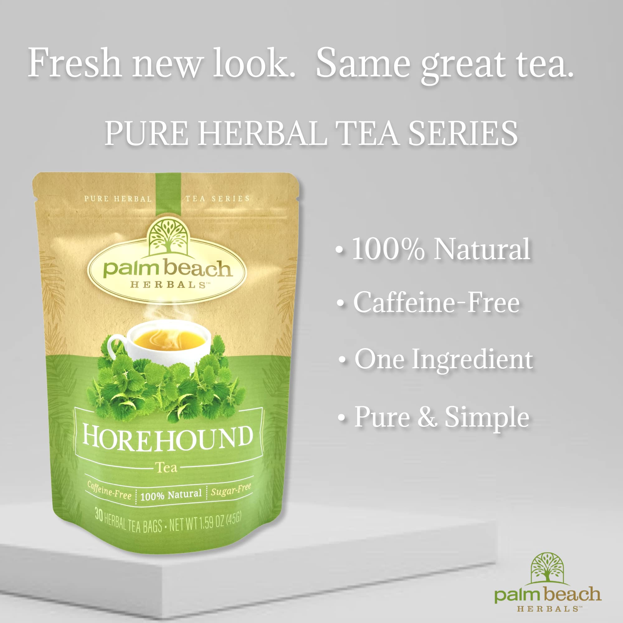 Palm Beach Medicinal Herbs Horehound Tea - Horehound Herb for Respiratory Comfort & Digestive Wellness - Caffeine Free - Sugar Free - 30 Herbal Tea