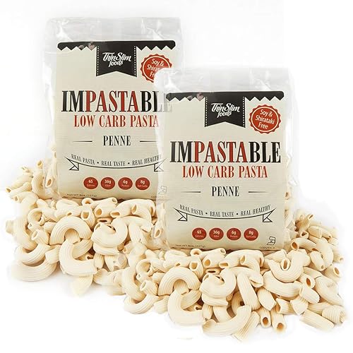 ThinSlim Foods Impastable Low Carb Pasta, Penne 2pack | 8g Net Carbs | 36g Fiber | 55 Calories | Not Shirataki | No Soy | No Pea or Bean Flour | Real