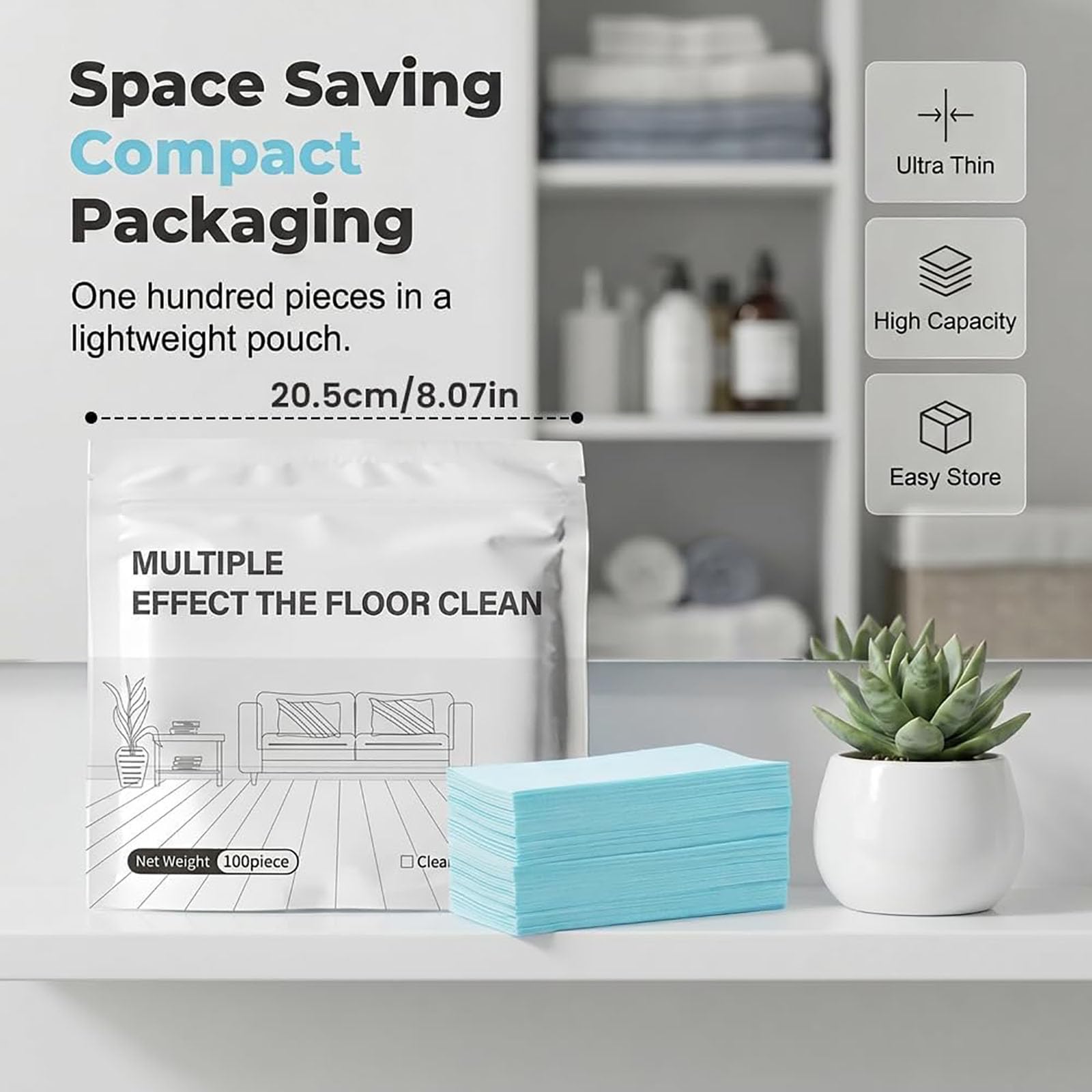 Liexuan 100-Piece Multi-Surface Floor Cleaning Tablets, Upgraded Multi- Surface Cleaner, Dissolvable Fragrance Floor Cleaning Sheets, for Hardwood
