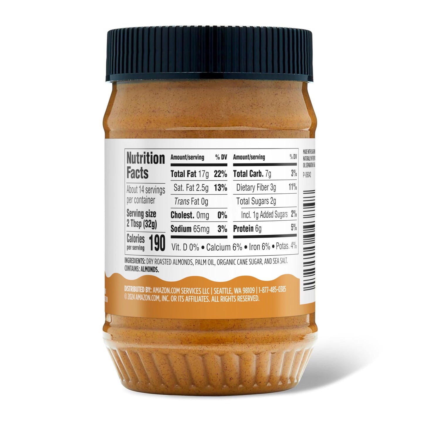 Amazon Grocery, Creamy Almond Butter, 16 Oz