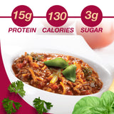 ProtiDIET High Protein Spaghettini Bolognese with Soy Chunks Sauce Mix, Low Fat, Low Sugar, Quick and Easy-to-Prepare Microwavable Protein Pasta