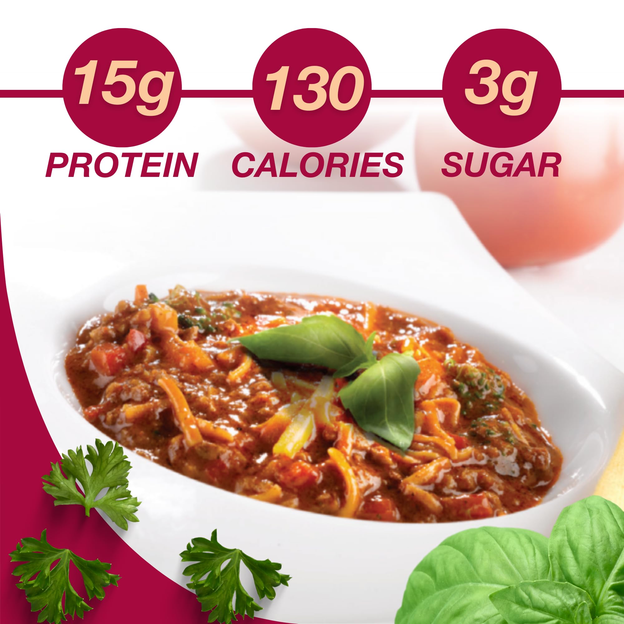 ProtiDIET High Protein Spaghettini Bolognese with Soy Chunks Sauce Mix, Low Fat, Low Sugar, Quick and Easy-to-Prepare Microwavable Protein Pasta