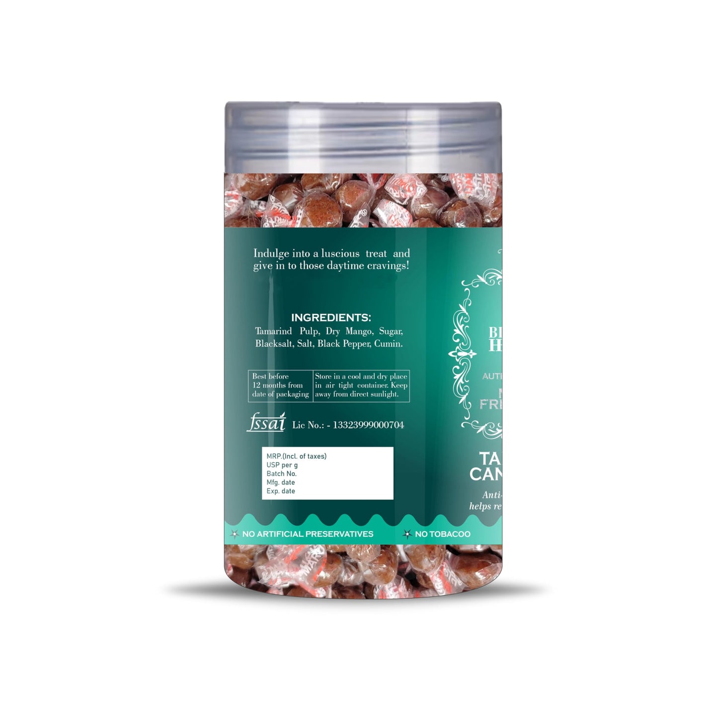 Blessfull Healing Tamarind Candy Ball 5 Oz(Ounce) Airtight Container With Spoon
