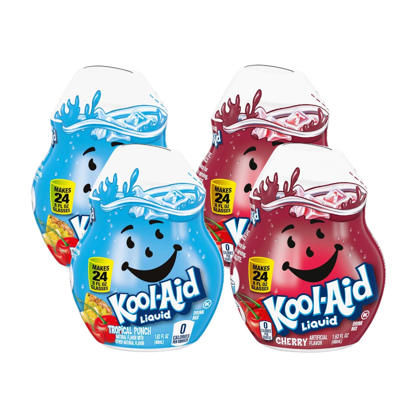 Kool-Aid Liquid Drink Mix Duo for Sugar Free Flavored Hydration, Water Flavoring, Beverage Mixing and Drink Enhancer, Cherry and Tropical Punch, 1.62