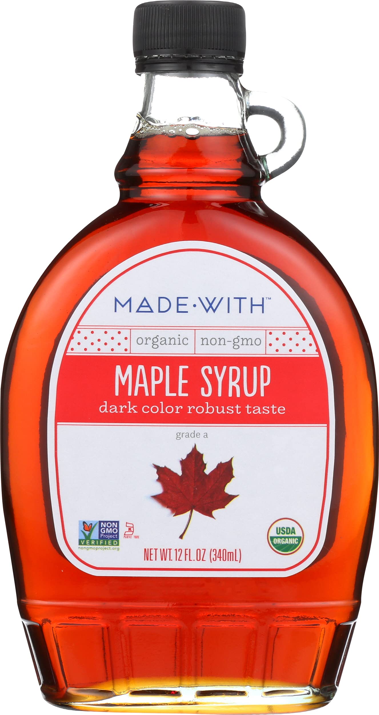 Made With Organic Syrup Maple Grade A Dark, 12 oz