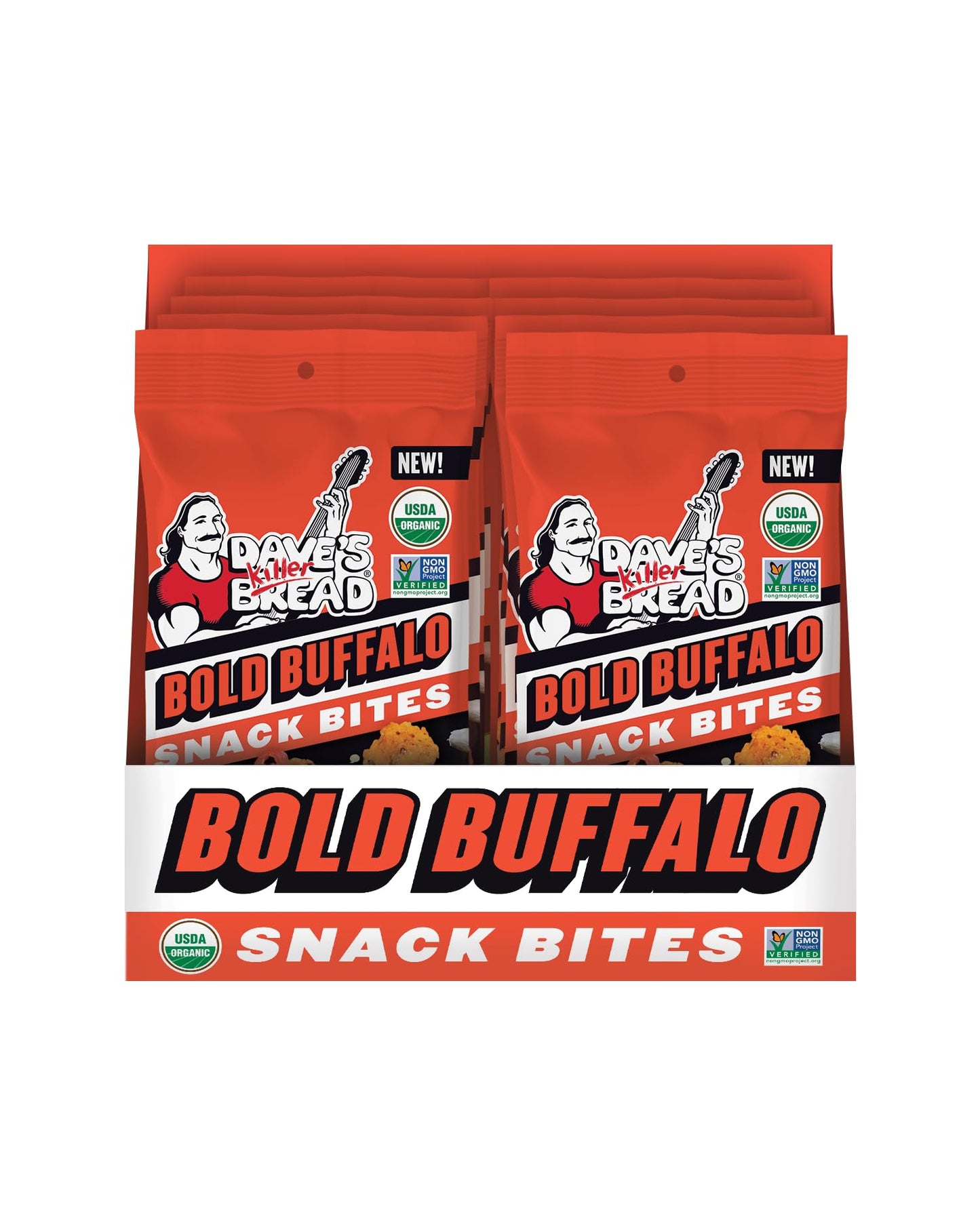 Dave's Killer Bread Bold Buffalo Organic Snack Bites, 8 packages of 2oz bags