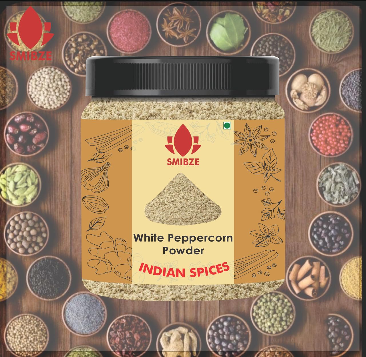 SMIBZE White Peppercorn Powder - Sharp & Bold Flavor Kick