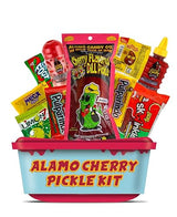 Alamo Cherry Pickle Kit, Mexican Candy Mix Ready to make the Famous TikTok Trend, Includes Original Alamo Dill Pickle, Baby Lucas, Lucas Gusano