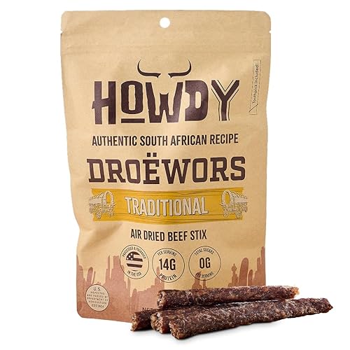 Howdysnax Handcraft Authentic Small Batch Droëwors Beef Sticks Sugar Free, Soy Free, Paleo & Keto Friendly Snack